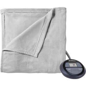 Sunbeam Microplush Heated Blanket, Grey, Size Twin