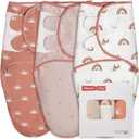 GLLQUEN BABY 3-Pack Baby Swaddle Sleep Sacks for Newborn - Baby Swaddles 3-6 Months, Infant Swaddling Sack, Rainbow & Sun, Newborn Swaddle Blanket Wrap(Medium/Large)