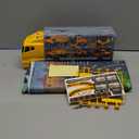 Toddler Boys Construction Truck Vehicle Toy Set with Play Mat and Die-Cast Toy Car, Transport Carrier Truck for Kids 3-5, Birthday Gifts Toys for 3-8 Year Old Boys