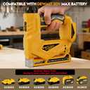 3-In-1 Cordless Nail Gun - Compatible with DEWALT 20V Battery - 18 GA Electric Brad Nailer with 1000 x 18GA Nails & 1000 x T50 Staples & 1000 x 1014J Staples for Wood & Home DIY (No Battery)