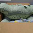 Dinosaur Kids Couch Fold Out 2-in-1 Toddler Sofa Fold Out with Blanket, Soft Toddler Chair Comfy for Boys Girls Baby, Convertible Sofa to Lounger for Napping Reading Playing Christmas, Green