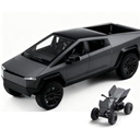 LLWEIT 1:32 Scale Toy Trucks DieCast Metal Body,Pull Back Car with Opening Doors with Metal Motorcycle,Boy Truck Toy for Age 3+