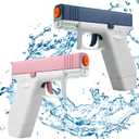 2 Pack Water Guns Squirt Guns Water Soaker Gun Water Blaster for Summer Long Range Shooting Games Outdoor Toys Water Blaster Pistol for Boys Girl Kids Adults, Pink and Blue, CY001