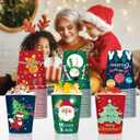48 Pcs 9oz Christmas Paper Cups, Disposable Cups with 6 Designs Including Santa Claus, Christmas Trees, etc. Perfect for Xmas Party Drinks, Coffee, and Wine, for Christmas Night Decorations