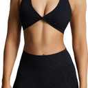 Women's Workout Sports Bra, Black Leapord Print Size S