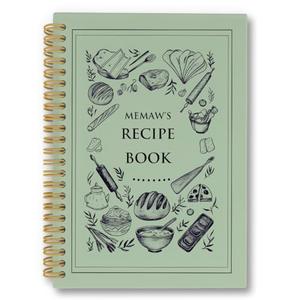 laveliabel Memaw Gifts Spiral Notebook, Recipe Book to Write in Your Own Recipes, Memaw's Recipe Cook Book, Grandma Recipes College Ruled Spiral Notebook for Kitchen, 5.5x8.3 Inches (Green)