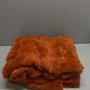 Smoofy Faux Fur Throw Blanket for Couch - Burnt Orange Super Soft Cozy Bubble Blanket, Fluffy Plush Fuzzy Throw for Sofa & Bed, Thick Lightweight Warm Blanket, Luxury Aesthetic Gift for Women 50"x60"