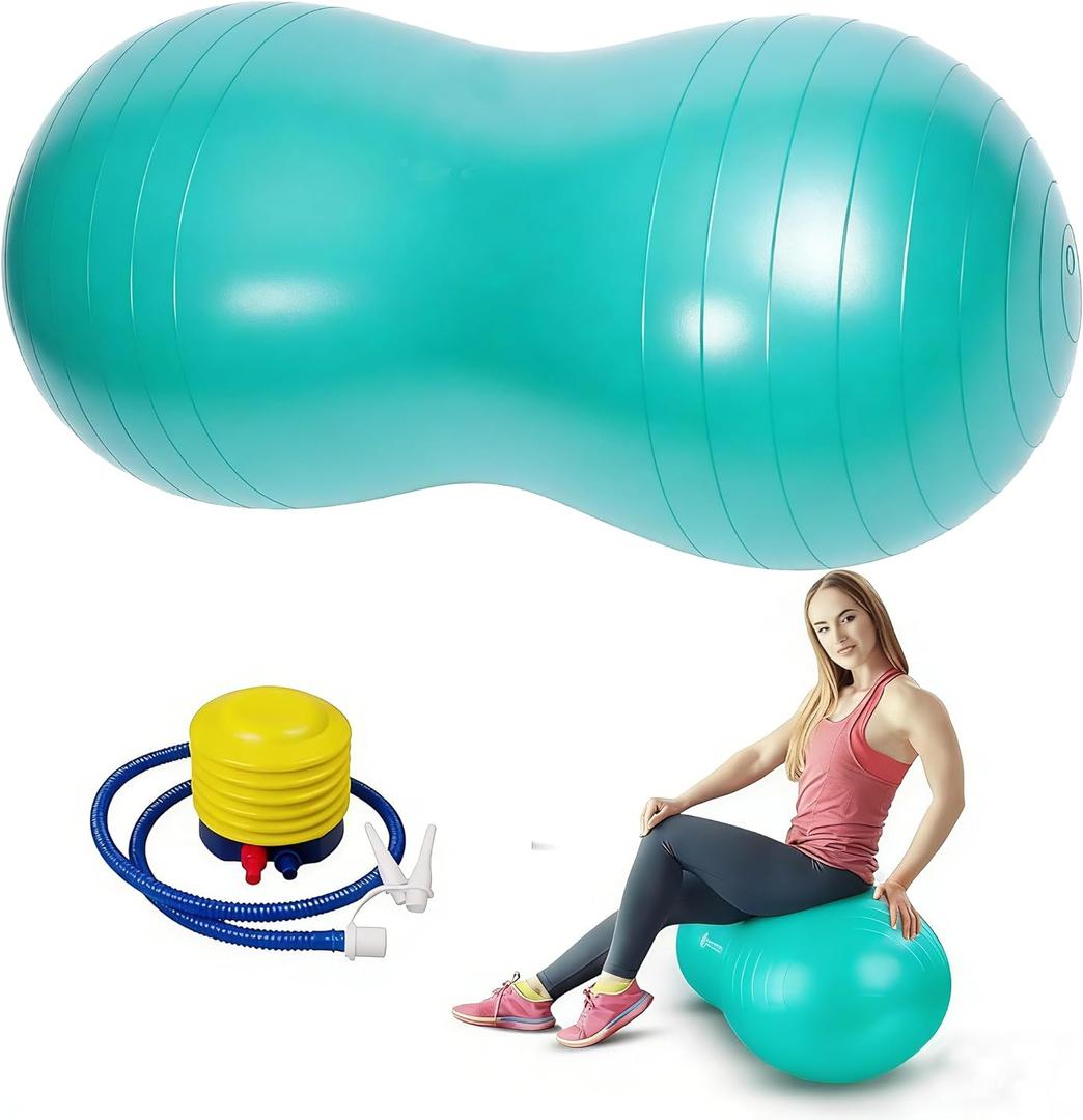 Peanut Ball - Exercise Ball Anti Burst Yoga Ball for Labor Birthing, Physical Therapy, Core Strength, Flexible Seating, Home & Gym Fintness, Sensory Chair Wiggle Seat