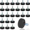1/4" Thread Furniture Feet Levelers, 24 PCS Adjustable Furniture Feet Threaded Screw in, Leveling Feet Screw On Furniture Glide Leveling for Table, Cabinets, Chairs, Stool Legs