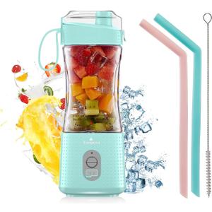 Vaeqozva Portable Blender USB Rechargeable Personal Mixer Fruit Mini Blender for Smoothie, Fruit Juice, Protein Shake, Milk Shakes Blue