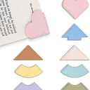 4 x 8 Pcs Colorful Geometric Shaped Leather Bookmarks, Stylish Corner Page Accessories, Geometric Themed Book Page Holders, Durable Book Markers for Reading, Reading Gifts for Women Teens & Book Lovers