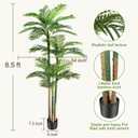8.5ft Artificial Golden Cane Palm Tree - Large Triple Fake Palm Tree in Pot for Indoor/Outdoor, Patio, Pool, Big House, Office, Backyard, Home Decor - Green, Extra Tall