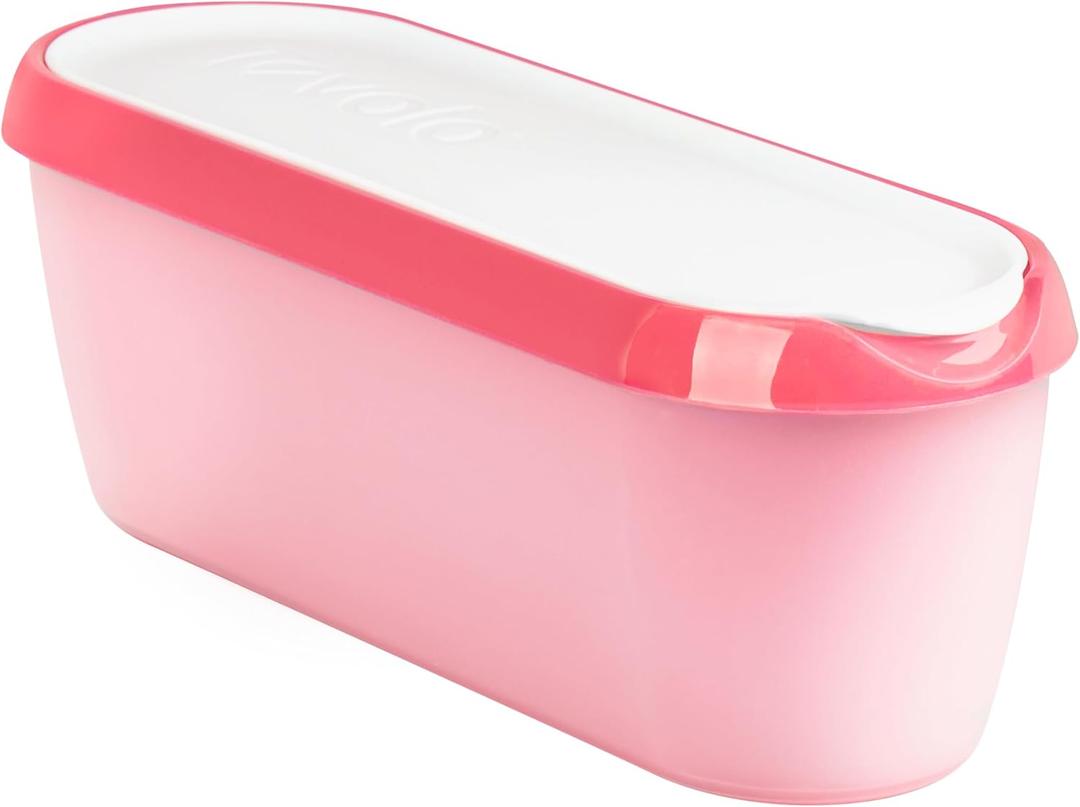 Tovolo Glide-A-Scoop Reusable Ice Cream Tub, Flamingo  Airtight BPA-Free Ice Cream Container for Homemade Ice Cream, Compact Freezer Storage, Dishwasher Safe (1.5 Quart)