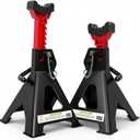YATOINTO Jack Stands 3 Ton (6,600 LBs) with Double Pin Locking, Car Jack Stand 11.22"-16.54" Adjustable with Rubber Pads, Jack Stands for Trucks,Home,Garage, SUV, Pickup,Car,UTV/ATV,1 Pair (Black+Red)