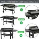 Handle and Hinge Kit for Blackstone 28-inch, 36-inch, 44-inch Griddles - Converts Hard Cover into Hinged Lid/Hood - No Drilling Powder Coated Steel Convert kit (Black)