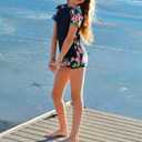 ADUKIDE Girls Rash Guard Swimsuit 2-Piece Bathing Suit UPF 50+ Summer Beach Swimwear Size 7-16T (Black)