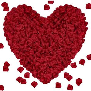 Pyrrhiax 1000Pieces Rose Petals, Artificial Flower Petals Fake Rose Petals for Romantic Night,Wedding,Proposal Anniversary Flower Decorations(Dark Red) (1000pcs)