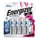Energizer Ultimate Lithium AA Batteries (4 Pack), 1.5V Lithium Double A Batteries