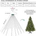 aneeway Christmas Tree Lights with Star Toppers, 410 LED Christmas Lights with 8 Modes & Memory Function, 6.6FT x 16 String Lights with Remote Control & Timing for Xmas Ornaments - Warm White
