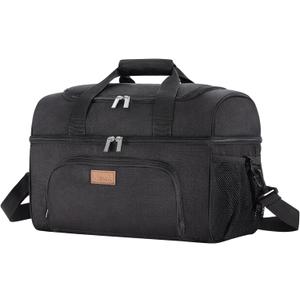 Lifewit Large Cooler Bag Insulated Lunch Bag Lightweight Portable Cool Bag Double Layer for Picnic, Beach, Work, Trip (48-can, Black)