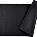 Dog Food Mat, Silicone Dog Cat Bowl Mat, Non Slip Pet Feeding Mat Waterproof Dog Placemat for Small Animals (18.5"x11.8", Black Paw Pattern)