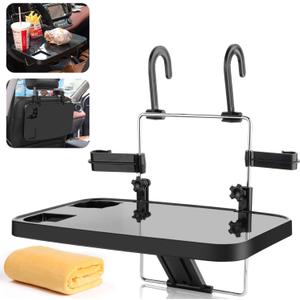 AutoChoice Foldable Car Seat Back Portable Tray for Food Dining Drink and Laptop, Hanging Car Steering Wheel Tray (Black)