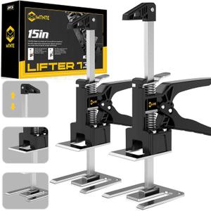 Labor Saving Arm Jack Handle 15 in Lever Arm Lifter Drywall Lift for Wall Tile Locator, Multi-Function Height Adjustment, Door Panel, Cabinet Jack Board Weight 365lb, Lift Range 9.8in