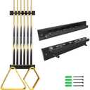MoyanSuper Pool Cue Rack Wall Mounted Rack Billiard Cue Wall Rack Cue Rest Cue Stick Holder for Pool Cue Set