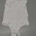 BRABIC Womens' Seamless Sleeveless V-Neck Thong Bodysuit Shapewear Tummy Control Tops V-Neck Camisole (White, M/L)