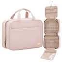 NISHEL Travel Toiletry Bag for women, Portable Hanging Organizer for Full-Sized Shampoo, Conditioner, Brushes Set, Makeup Accessories, Large Size, Pin