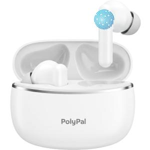 Polypal P1 7 in 1 AI Translation Earbuds, Supports 138 Languages, Real-Time Spanish English Interpreter Headphones, Ideal for Live Speech, Online Learning, Travel, APP Work with iOS and Android
