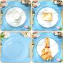 Hoolerry 12 Pack Clear Charger Plates Bulk 13 Inch Plastic Round Beaded Dinner Chargers Acrylic Frosted Grain Decorative Service Plates for Wedding Party Event, Home and Kitchen Tabletop (Transparent)