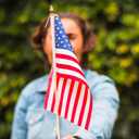 50 Pcs Small American Flags on Stick 4x6 Inch American Hand Held Stick Flags Patriotic Decorations Small US Flags/Mini American Flags for Outside Presidents Day Patriotic Holiday Yard Decor