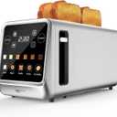 Keenstone Toaster 4 Slice, Digital Smart Toaster with TouchScreen, Memory Function, Single Slot Toasting, Timer, Reheat & Defrost for Bagels, Bread, Waffles, Muffin, Stainless Steel Kitchen Essentials