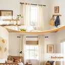 TONIAL Curtain Rod 32 to 58 Inch(2.6 to 4.8 ft), Adjustable Splicing Window Curtain Rods, 3/4 Drapery Rods for Windows 20 to 53 Inch, Decorative Single Rod with Modern Cap Finial, Bronze