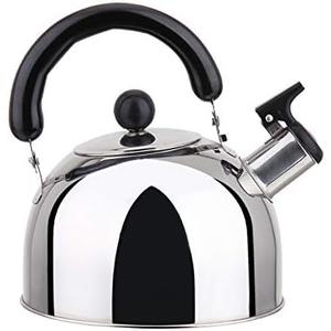 Stainless Steel Stovetop Whistling Tea Classic Teapot with Ergonomic Handle, Works on Induction Cooktops 2 Liter 2404