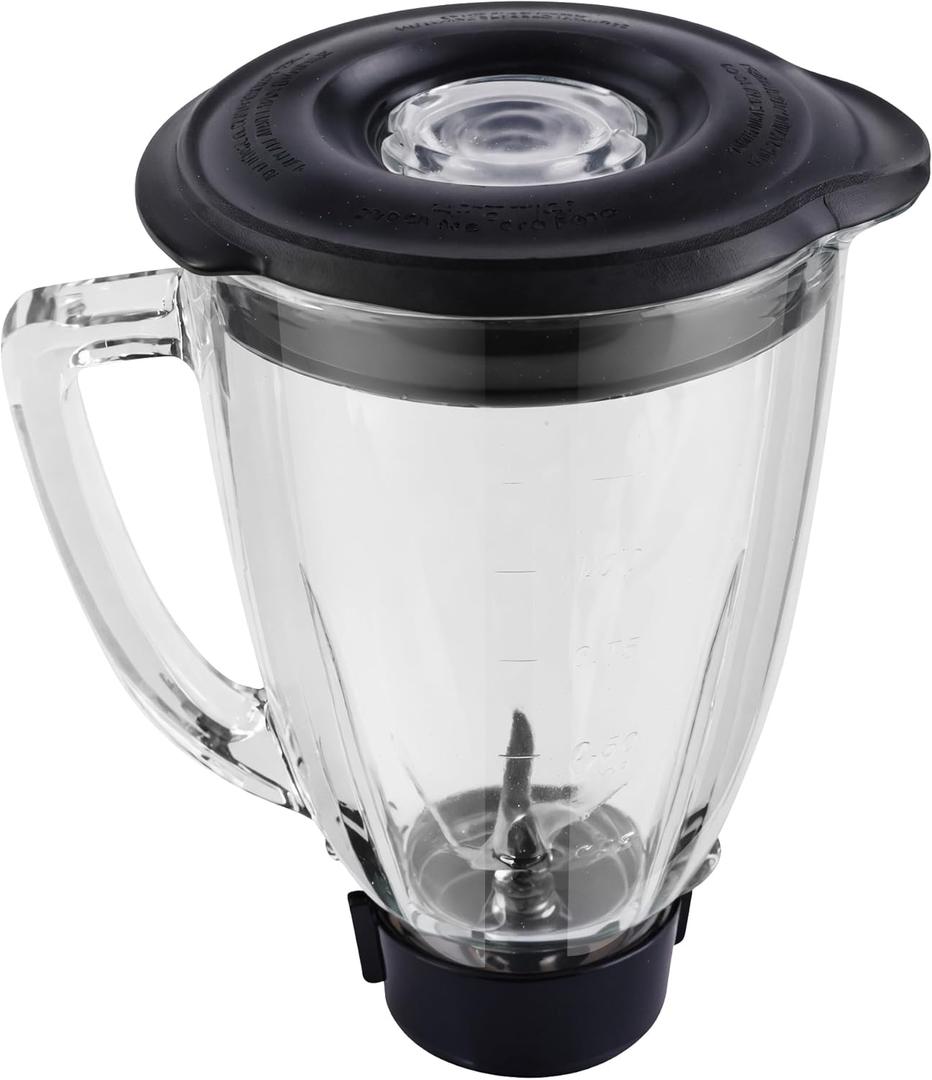 6-Cup Glass Jar with Blade with Lid, Replacement parts Compatible with Oster Blenders