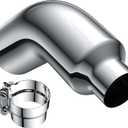 JY PERFORMANCE 5 Inch ID Diesel Exhaust Tip Elbow Tip 5'' Inlet 8'' Outlet 23'' Long Chrome Turndown Exhaust Tip with Clamp