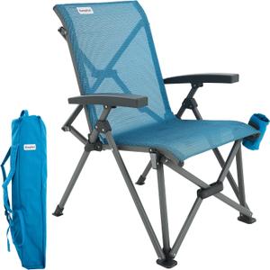 SUNNYFEEL High Back Folding Camping Chair 500 lbs with Aluminum Frame, Blue, 30*23*39Inch