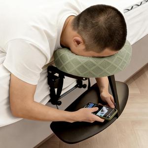 Massage Headrest for Bed (with Extra Long Armrest Shelf), Adjustable Massage Face Cradle at Home, Portable Massage Table Kit for Sleeping Mattress, Face Down Pillow After Eye Surgery