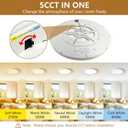 Dimmable 15.8 Inch LED Flush Mount Ceiling Light, 32W, 3480LM, 2700K/3000K/4000K/5000K/6000K CCT Selectable,LED Round Flat Panel Light Dimmable from 5% to 100% for Bedroom,Kitchen,Hallway, White 6PK
