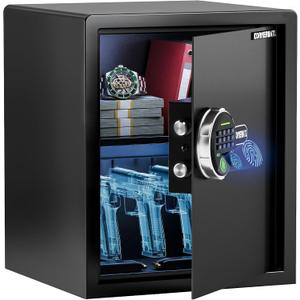 KornerBatl 30 lb Biometric Gun Safe, 4 Handgun Storage with Rack