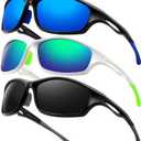 Sports Sunglasses for Men Women: 3 Pack Wraparound Goggles Sports Glasses,UV400 Protection Shades for Cycling Fishing