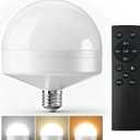 VOLISUN Full Spectrum Light Bulb 10000 Lux, 4000K-6000K Natural Sunlight Bulbs, Adjustable Color/Brightness/Timer, 1500LM, 21W Natural Light Bulbs E26/E27 for Floor Lamp