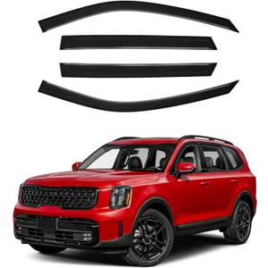 Canvcle Telluride Rain Guards - Window Visors for Kia Telluride 2020-2025 2026, Outside-Mount Tape-On Side Window Wind Deflectors for Telluride Accessories, Vent Visors Shades Rainproof 4PCS