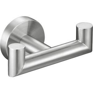Angle Simple Towel Hook for Bathroom, SUS 304 Stainless Steel, Double Hand Towel Coat Holder for Wall, Brushed Nickel (1 Pack)