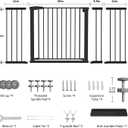 Mumeasy Extra Wide Large Baby Gate for Doorways, 36-66" Walk Through Wide Long Dog Gate for Door & Stair, Auto Close Dual Swing Pressure Mounted Child Safety Gate for Toddlers, Puppies & Pets, Black