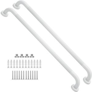 2 Pack 32 Inch Anti Slip Shower Grab Bar Oil Rubbed White 1.25" Diameter, Munzong Bathroom Grab Bar, Knurled Bathroom Balance Bar, Safety Hand Rail Support Handicap Elderly Senior Assist Bath Handle