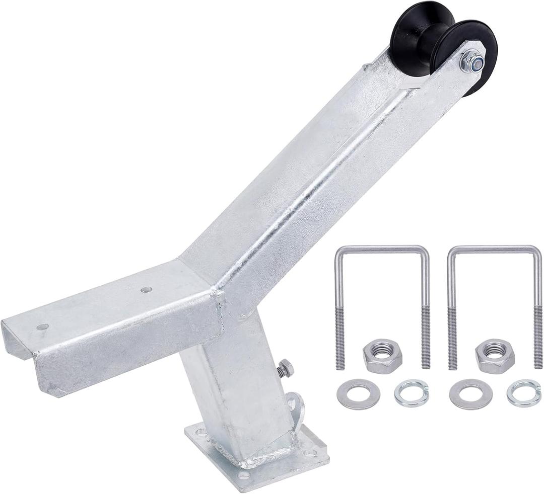 Boat Trailer Winch Stand with Roller Compatible with 3" W X 4" H Boat Trailer DrawbarAdjustable Height Winch Post Mounts, Galvanized Steel