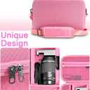 RAIACE Hard Case Compatible with Sony Alpha 7 II III IV/7R V Camera, for Nikon, for Canon, for Pentax and More. Large Capacity With Mesh Pocket for Lens, Charger, Cables, Cards and Accessories.-Pink